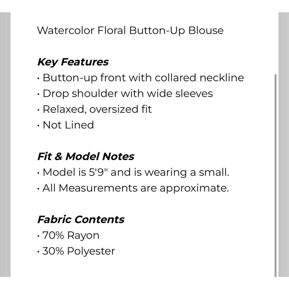 Umgee - Water Color Button-up Blouse - Large - Picture 6 of 6